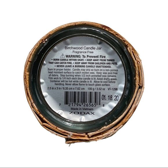 Zodax Birchwood Fragrance Free Candle • NWT - Picture 5 of 5